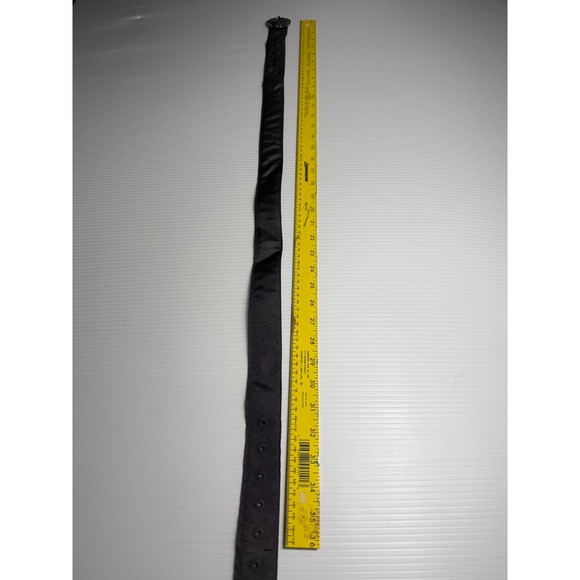 American Eagle Outfitters Black gray Ribbon Belt Rhinestone‎ Buckle Casual - Picture 4 of 6